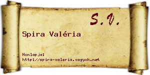 Spira Valéria névjegykártya